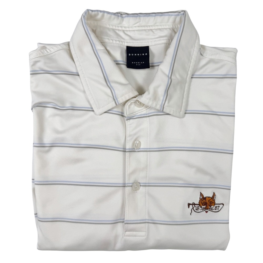 Dunning Deep‎ Run Hunt Club Polo Shirt Mens L White  Fox 1887 Patch